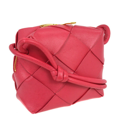 Bottega Veneta Cassette Camera Crossbody Bag Maxi Intrecciato Leather, PINK, LEATHER, Shoulder bag