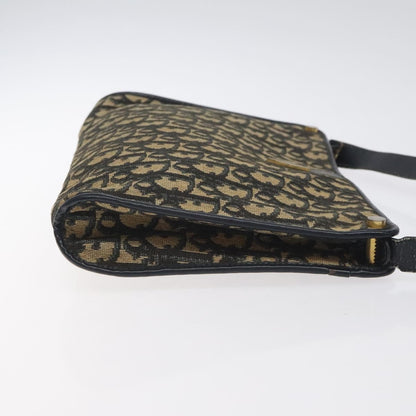 Christian Dior Vintage Trotter Shoulder Bag Canvas, NAVY, CANVAS, Shoulder bag