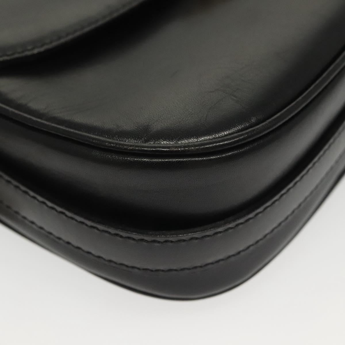 Celine Vintage Triomphe Shoulder Bag Leather, BLACK, LEATHER, Shoulder bag