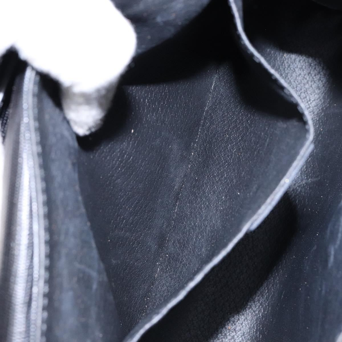 Celine Vintage Circle Logo Crossbody Bag Leather, BLACK, LEATHER, Crossbody bag