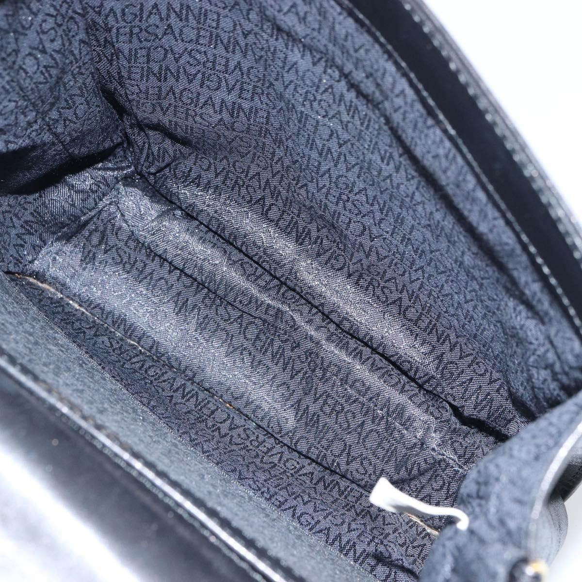 Versace Vintage Handbag Leather, BLACK, LEATHER, Handbag