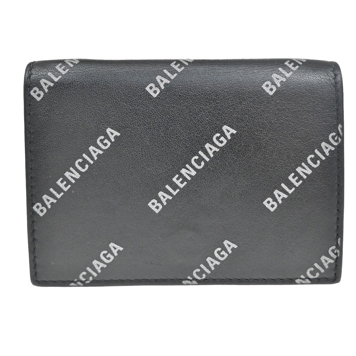 Balenciaga Trifold Wallet Leather, BLACK, LEATHER, Wallets