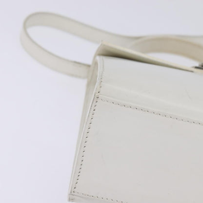 Celine Gancini Handbag Leather, WHITE, LEATHER, Handbag