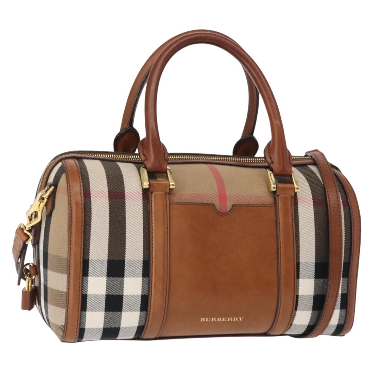 Burberry Alchester Convertible Satchel House Check Canvas, BEIGE, CANVAS, Travel bag