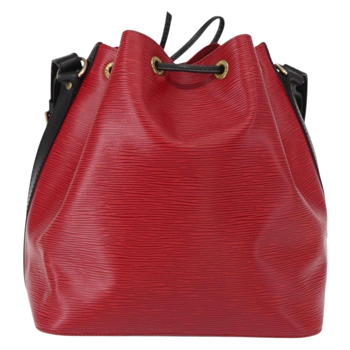 Louis Vuitton Bicolor Petit Noe Handbag Epi Leather, BLACK, LEATHER, Shoulder bag