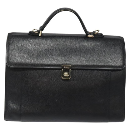 Burberry Convertible Briefcase Leather with London Check Coated Canvas, BLACK, LEATHER, Briefcase