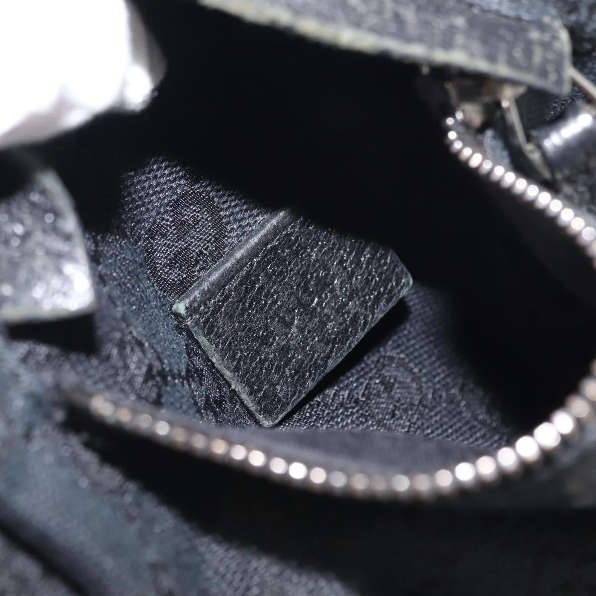 Gucci Vintage Double Belt Bag GG Canvas with Leather, BLACK, CANVAS, Shoulder bag