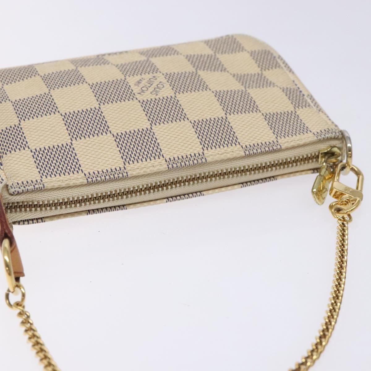 Louis Vuitton Pochette Accessoires Damier, WHITE, CANVAS, Clutche & pouche