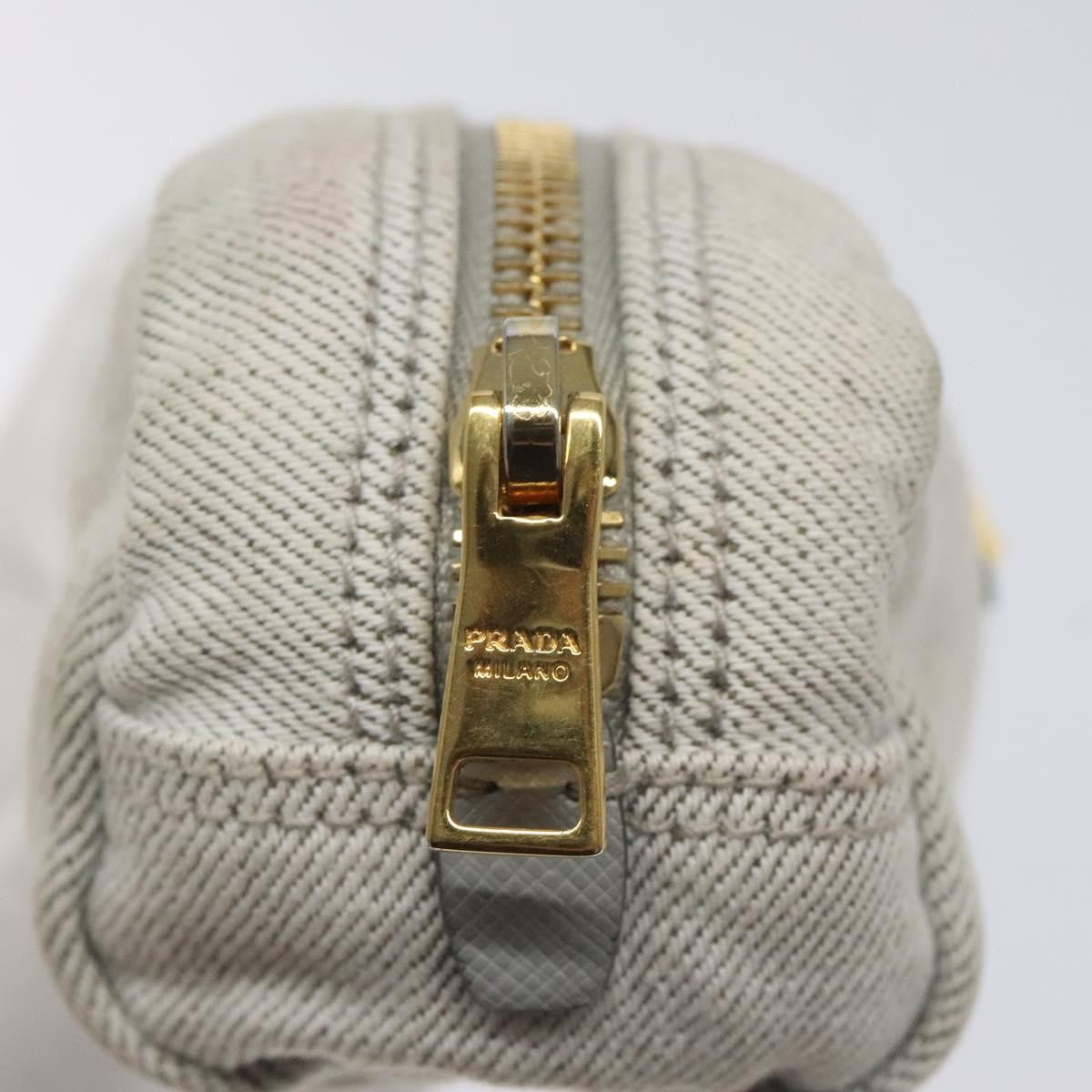 Prada Vintage Pouch Tessuto, GRAY, CANVAS, Clutche & pouche