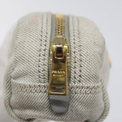 Prada Vintage Pouch Tessuto, GRAY, CANVAS, Clutche & pouche