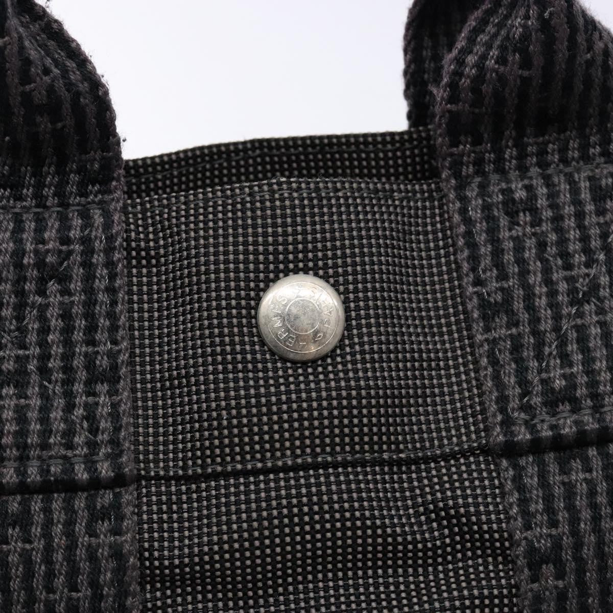 Hermes Fourre Tout Tote Canvas, GRAY, CANVAS, Tote bag
