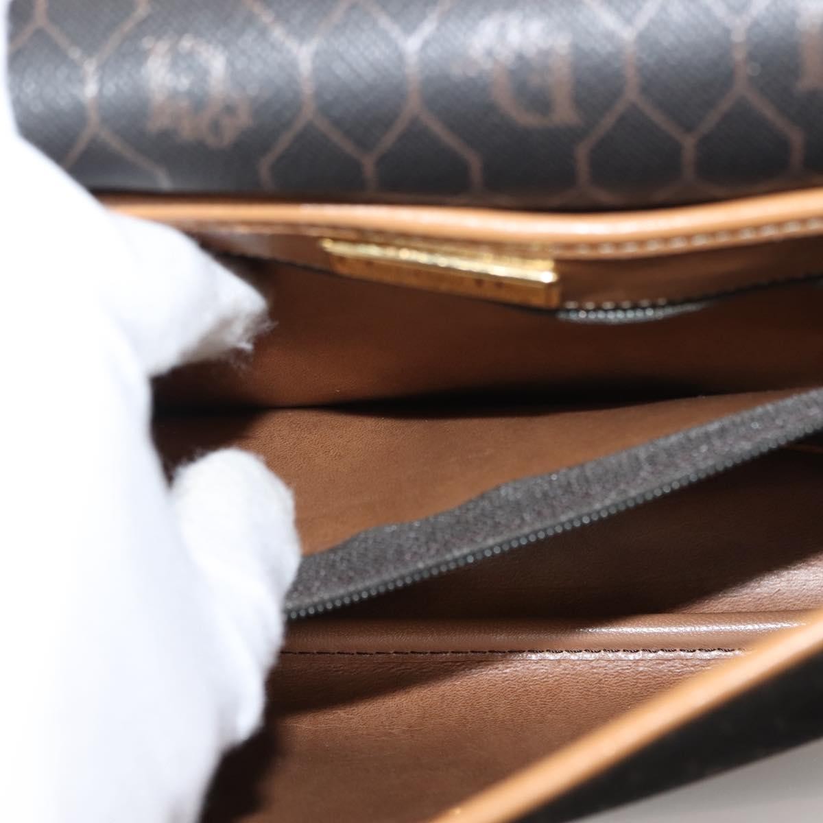 Christian Dior Vintage Honeycomb Shoulder Bag Canvas and Leather, BROWN, CANVAS, Shoulder bag