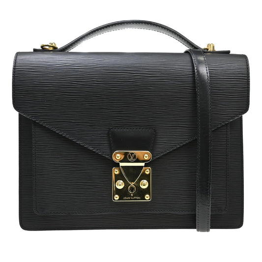 Louis Vuitton Monceau Handbag Epi Leather, Black, Leather, Handbag