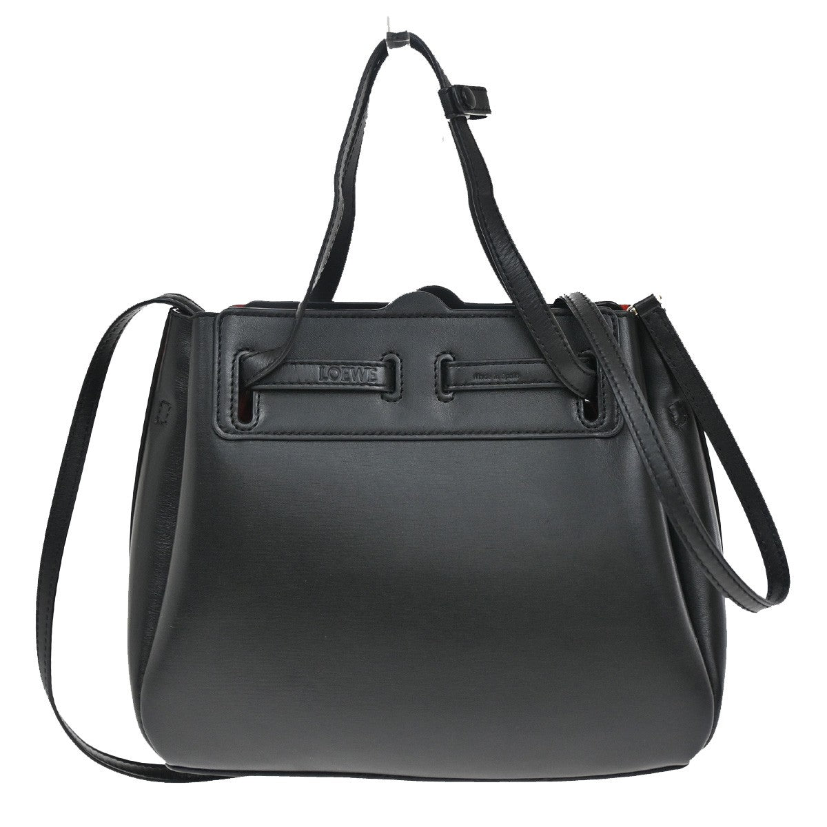 Loewe Lazo Bag Leather, BLACK, LEATHER, Handbag