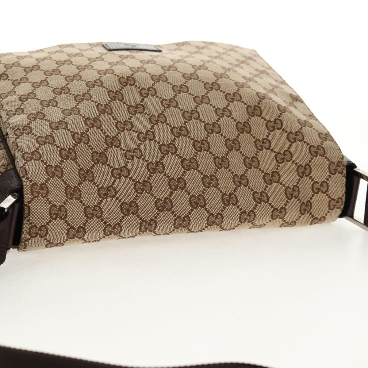 Gucci Flap Messenger GG Canvas, BEIGE, CANVAS, Shoulder bag
