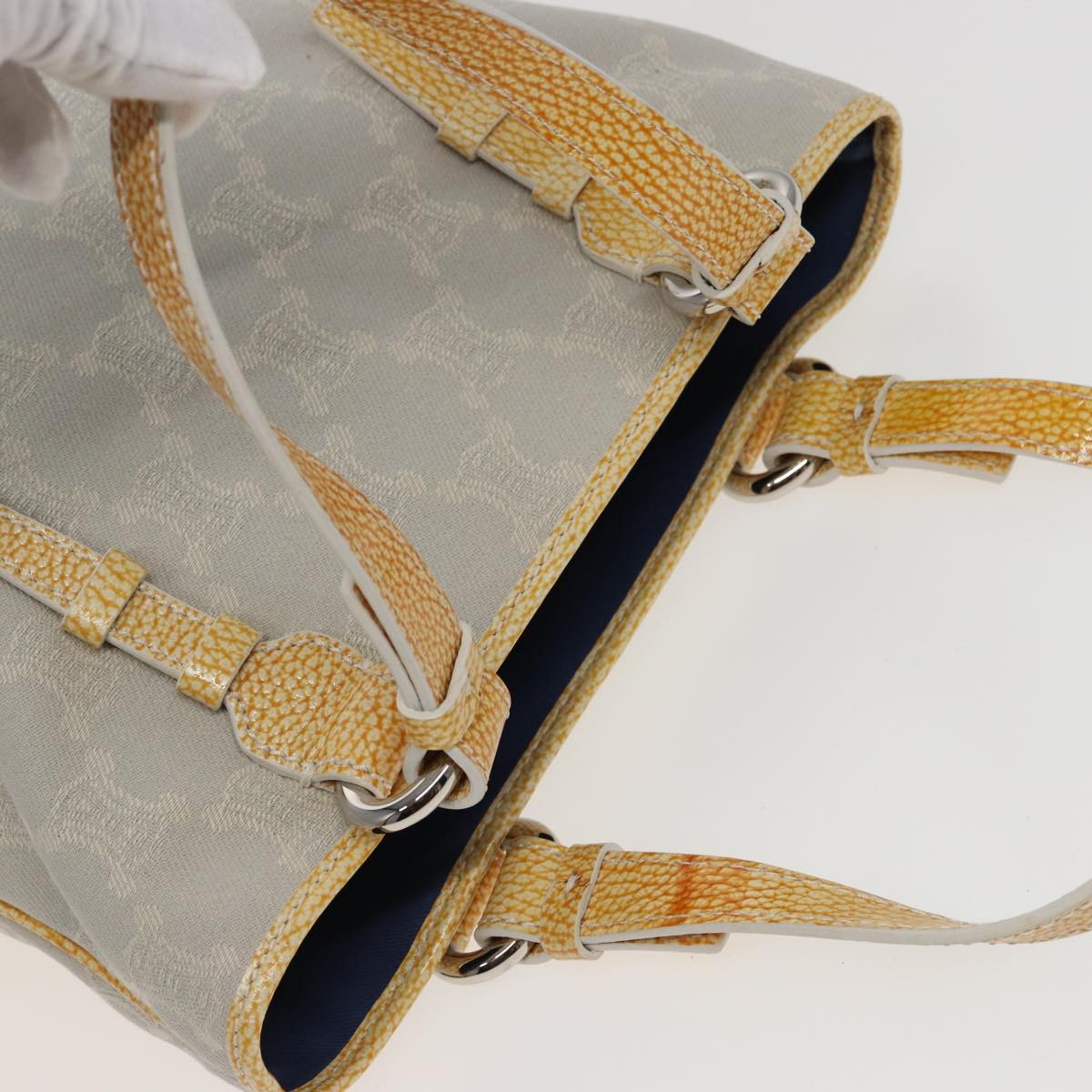 Celine Vintage Macadam Tote bag Canvas, YELLOW, CANVAS, Tote bag