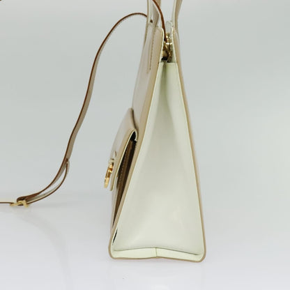 Salvatore Ferragamo Gancini handbag Patent leather, BEIGE, PATENT_LEATHER, Handbag
