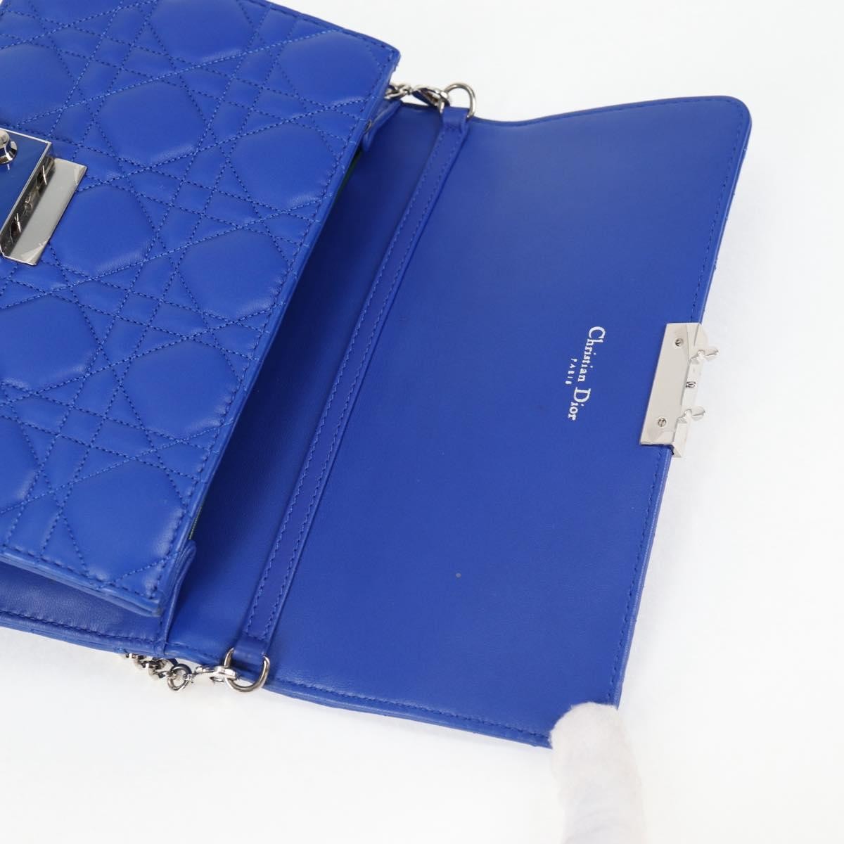 Christian Dior Miss Dior Promenade Pouch Cannage Quilt Lambskin, BLUE, LEATHER, Shoulder bag
