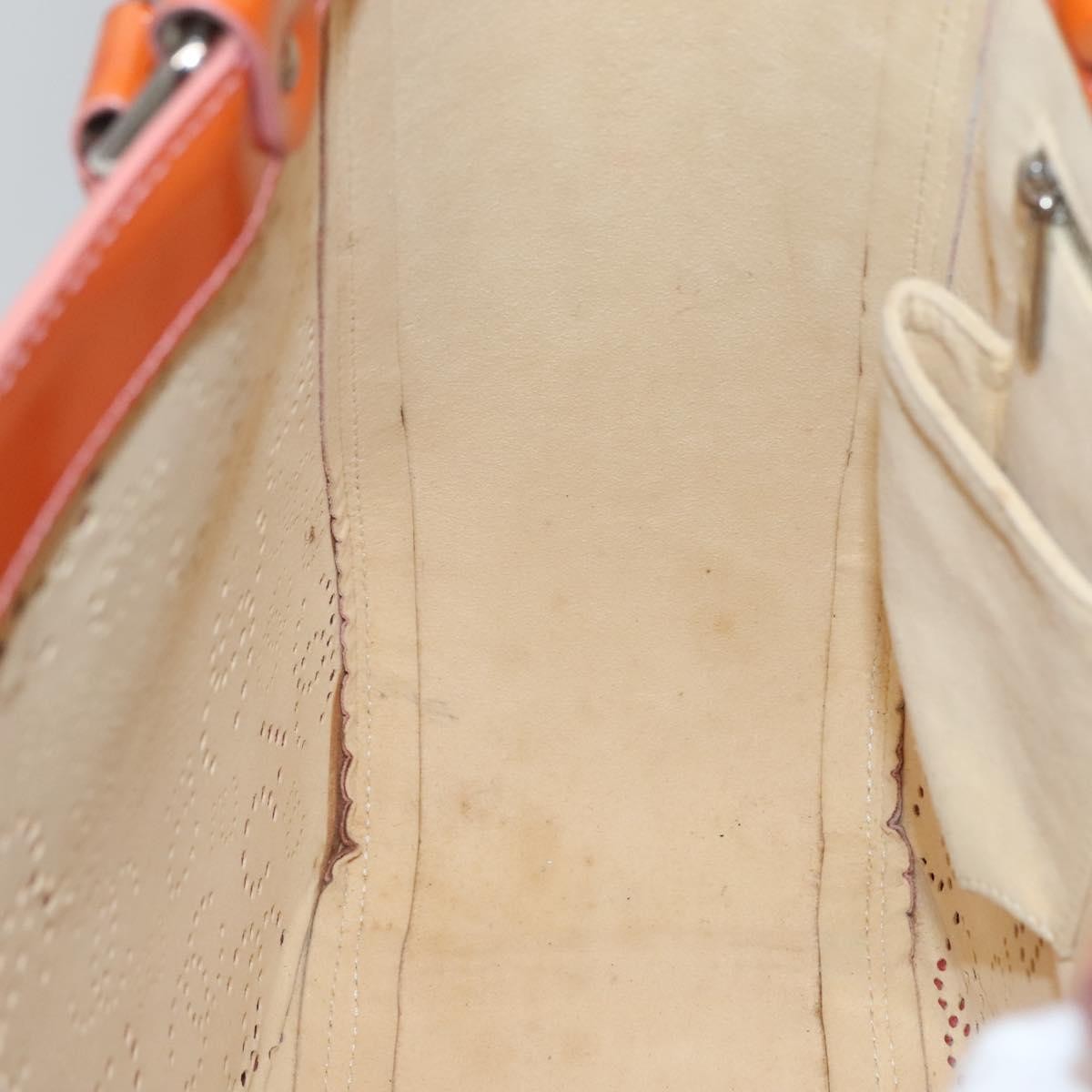 Chanel CC No.5 Shopping Tote Perforated Patent, ORANGE, PATENT_LEATHER, Tote bag