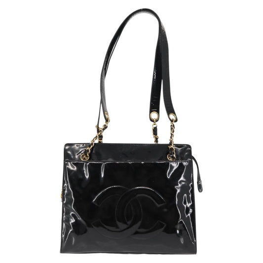 Chanel Coco Mark Patent Leather, BLACK, PATENT_LEATHER, Shoulder bag