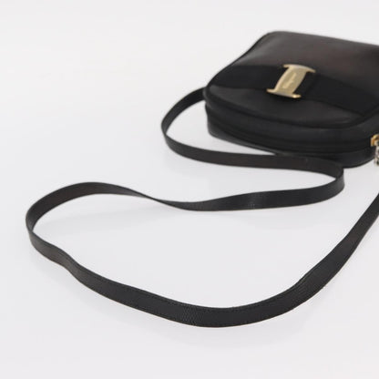 Salvatore Ferragamo Vala Shoulder Bag Leather, BLACK, LEATHER, Shoulder bag
