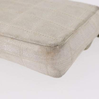 Chanel Travel Line Flap Bag Canvas, SILVER, CANVAS, Shoulder bag