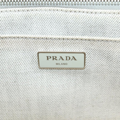 Prada Canapa Tote Rhinestone Embellished Canvas, GRAY, CANVAS, Tote bag