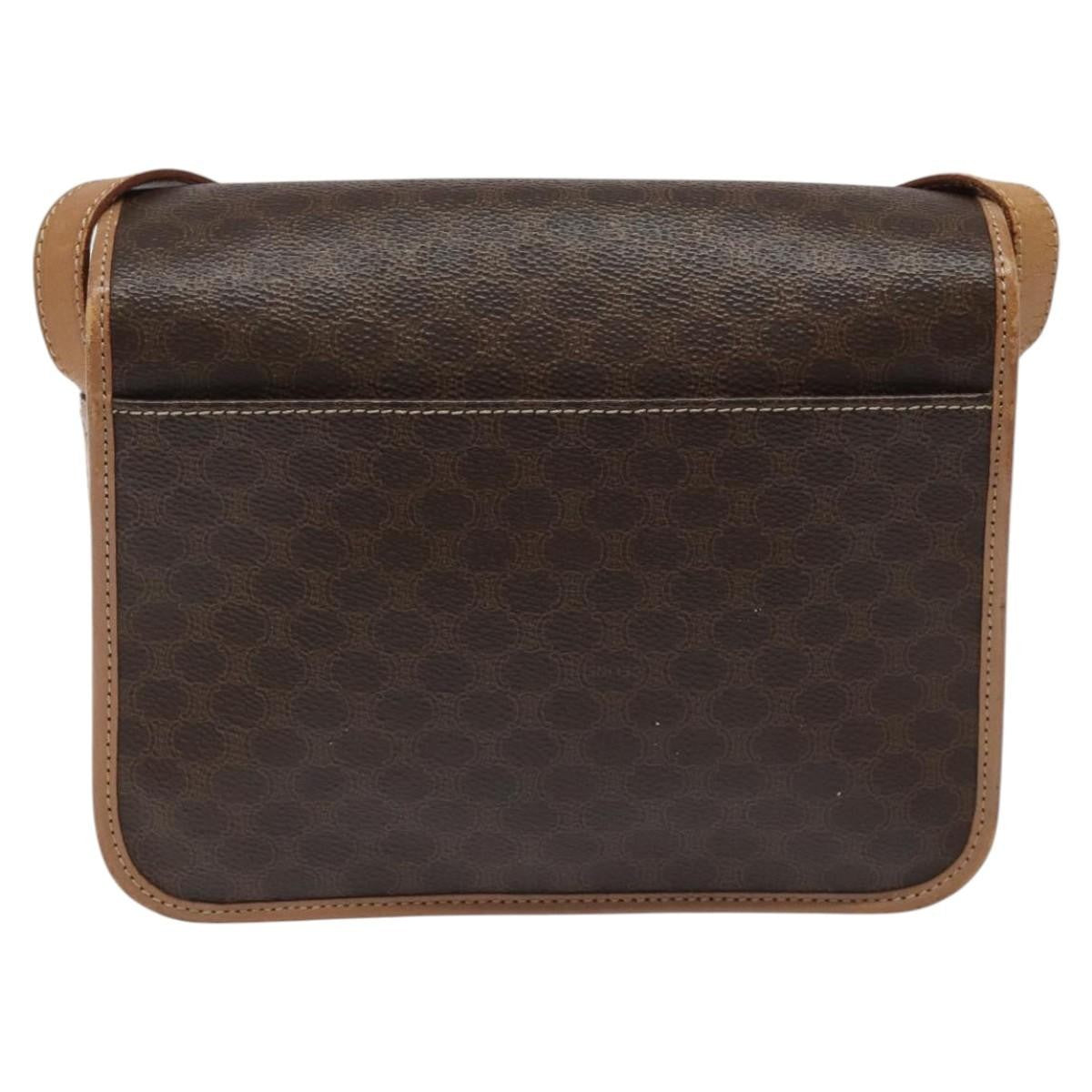 Celine Macadam Shoulder Bag PVC Leather, BROWN, CANVAS, Shoulder bag