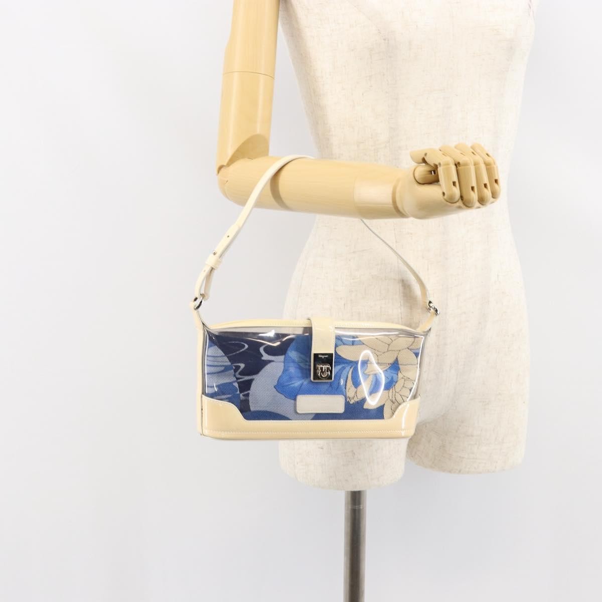 Salvatore Ferragamo Vintage Shoulder Bag Patent leather, BLUE, PATENT_LEATHER, Shoulder bag