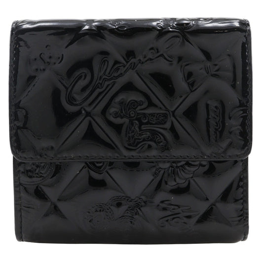 Chanel Bi-Fold Wallet Quilted Patent, BLACK, PATENT_LEATHER, Wallets