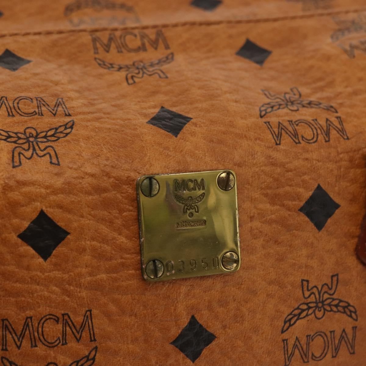 MCM Visetos logogramme Handbag Canvas and Leather, BROWN, PVC, Handbag