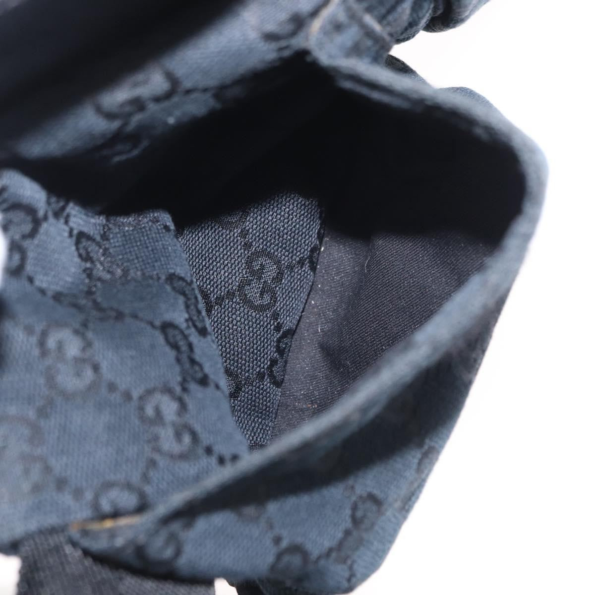 Gucci Vintage Double Belt Bag GG Canvas with Leather, BLACK, CANVAS, Clutche & pouche