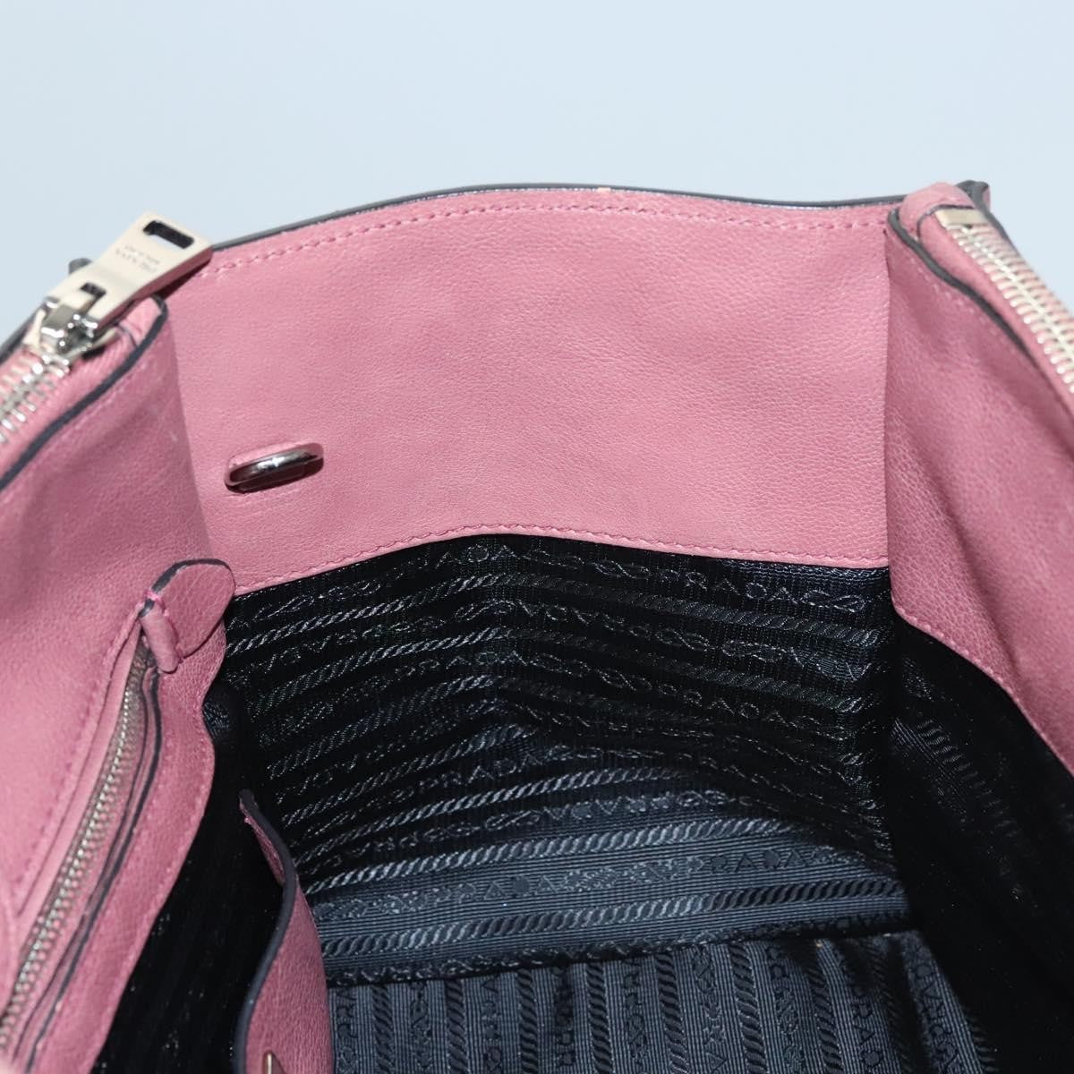 Prada Twin Pocket Convertible Tote Cervo Leather, PINK, LEATHER, Handbag