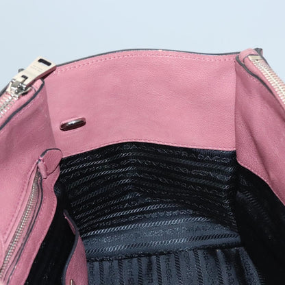 Prada Twin Pocket Convertible Tote Cervo Leather, PINK, LEATHER, Handbag