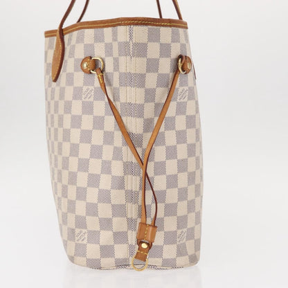 Louis Vuitton Neverfull Tote Damier, WHITE, CANVAS, Tote bag