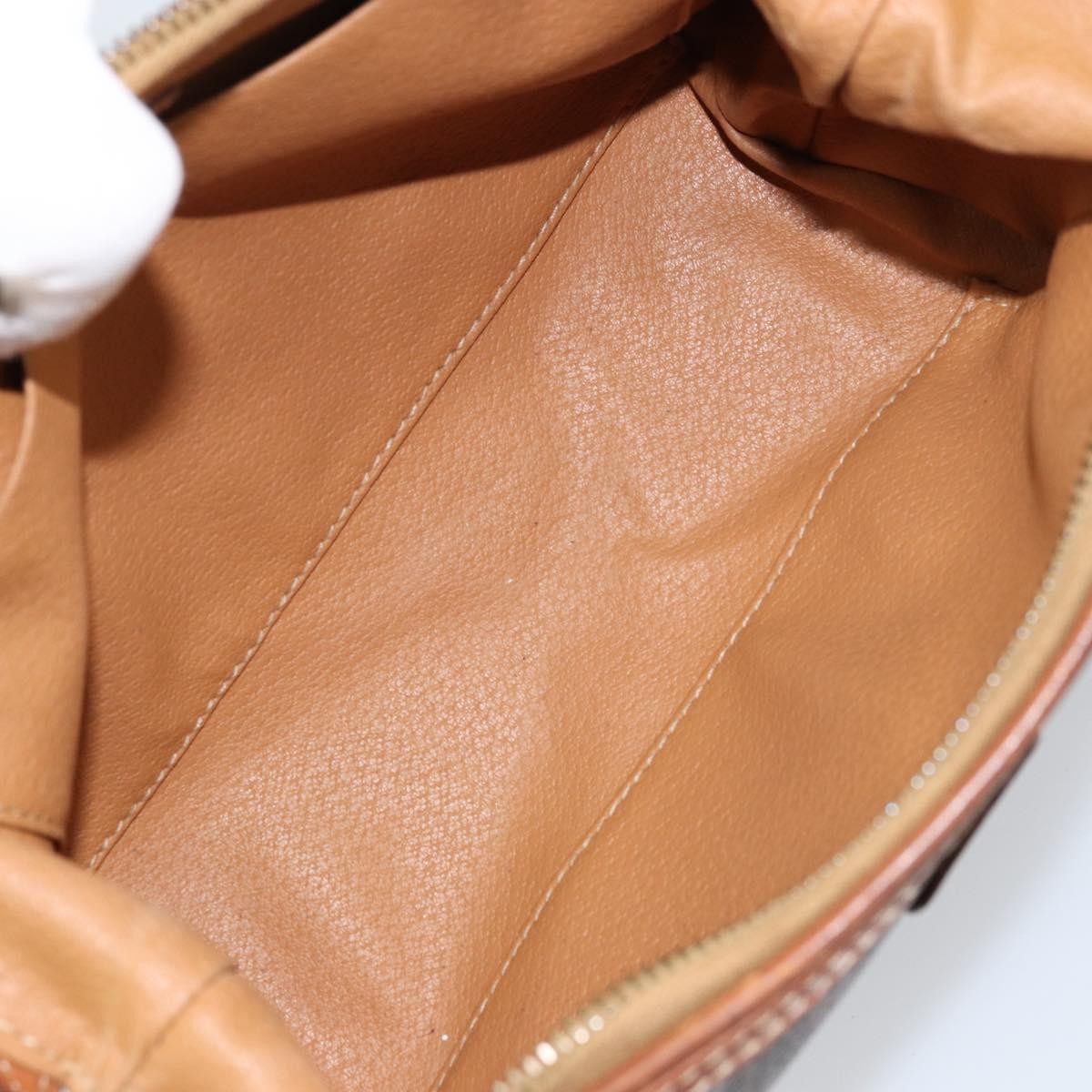 Celine Macadam Pochette Canvas and Leather, BROWN, CANVAS, Clutche & pouche