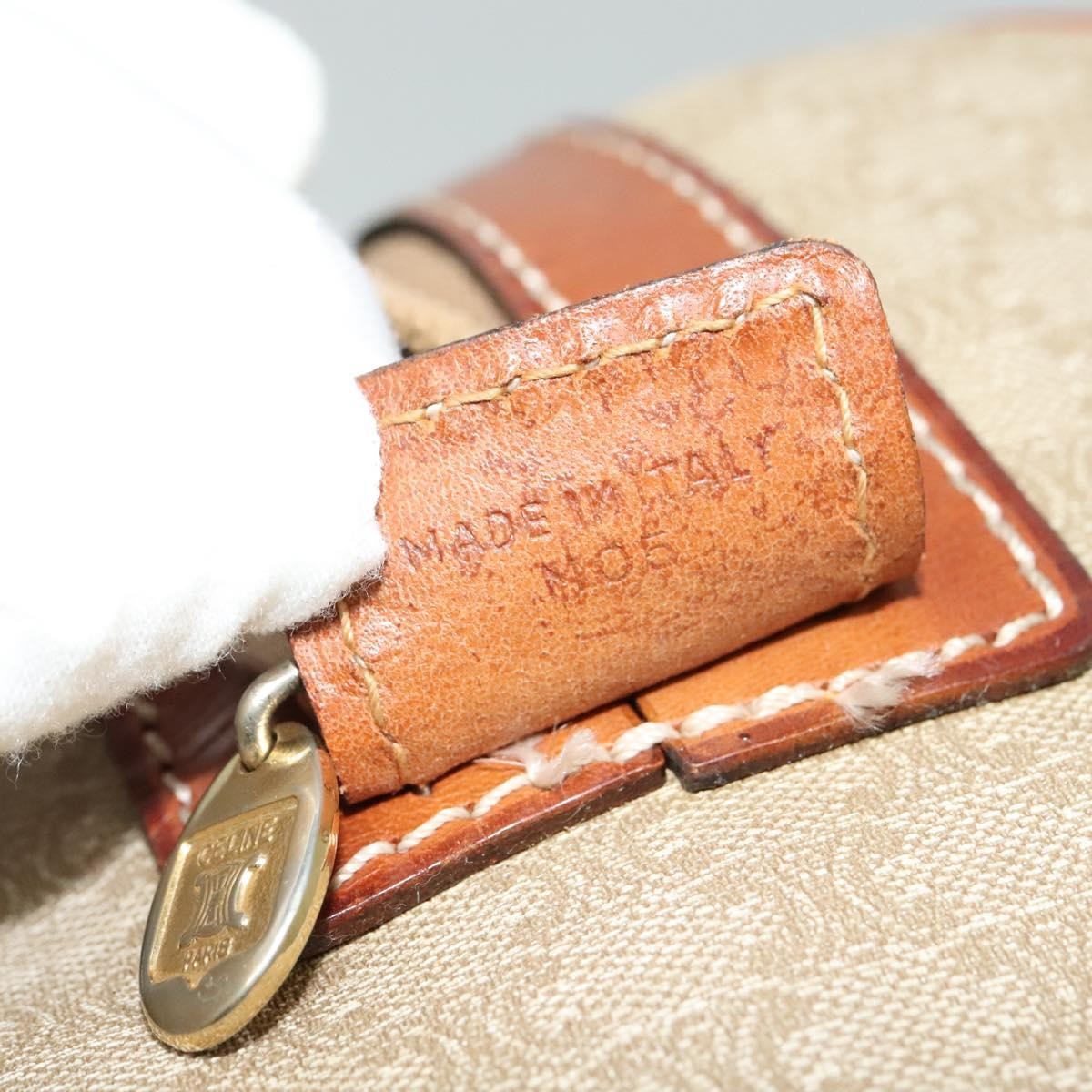 Celine Vintage Duffle Bag Macadam Coated Canvas, BEIGE, CANVAS, Travel bag