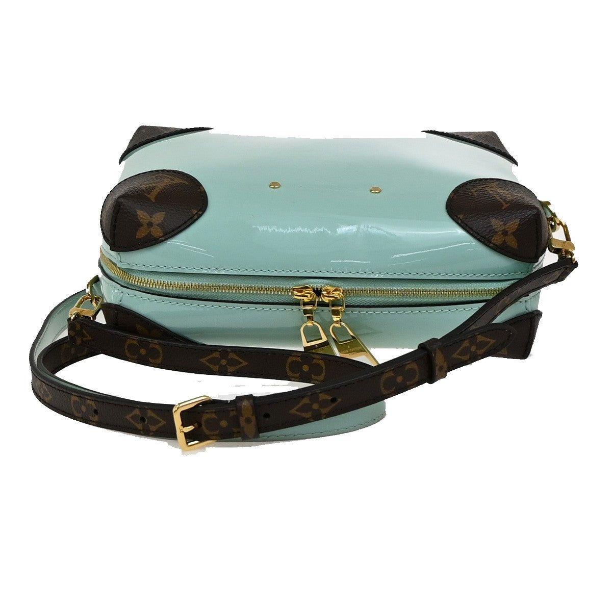 Louis Vuitton Venice Handbag Vernis with Monogram Canvas, GREEN, PATENT_LEATHER, Shoulder bag
