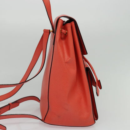 Celine Backpack Leather, ORANGE, LEATHER, Backpack
