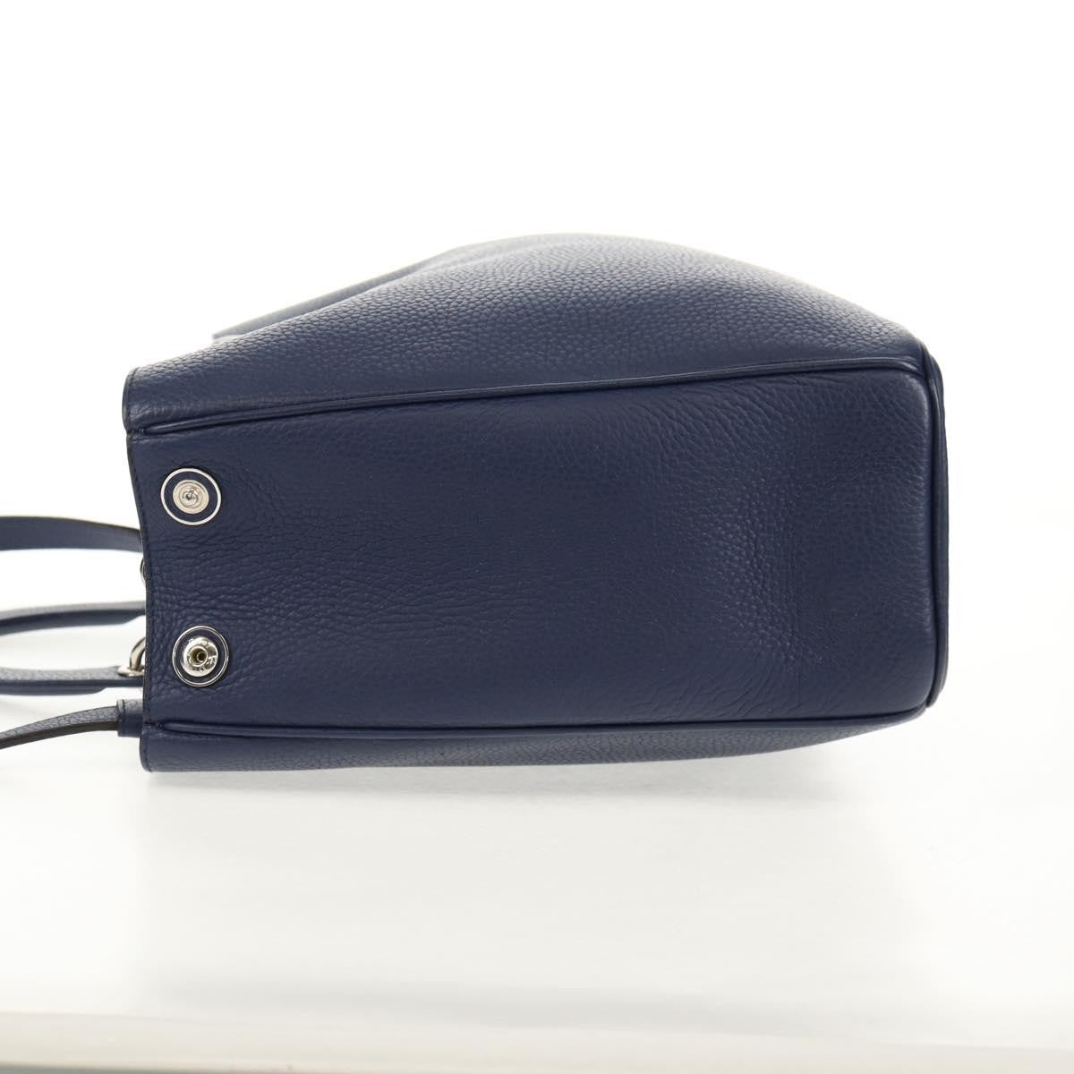 Christian Dior Diorissimo Tote Pebbled Leather, NAVY, LEATHER, Tote bag
