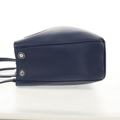 Christian Dior Diorissimo Tote Pebbled Leather, NAVY, LEATHER, Tote bag