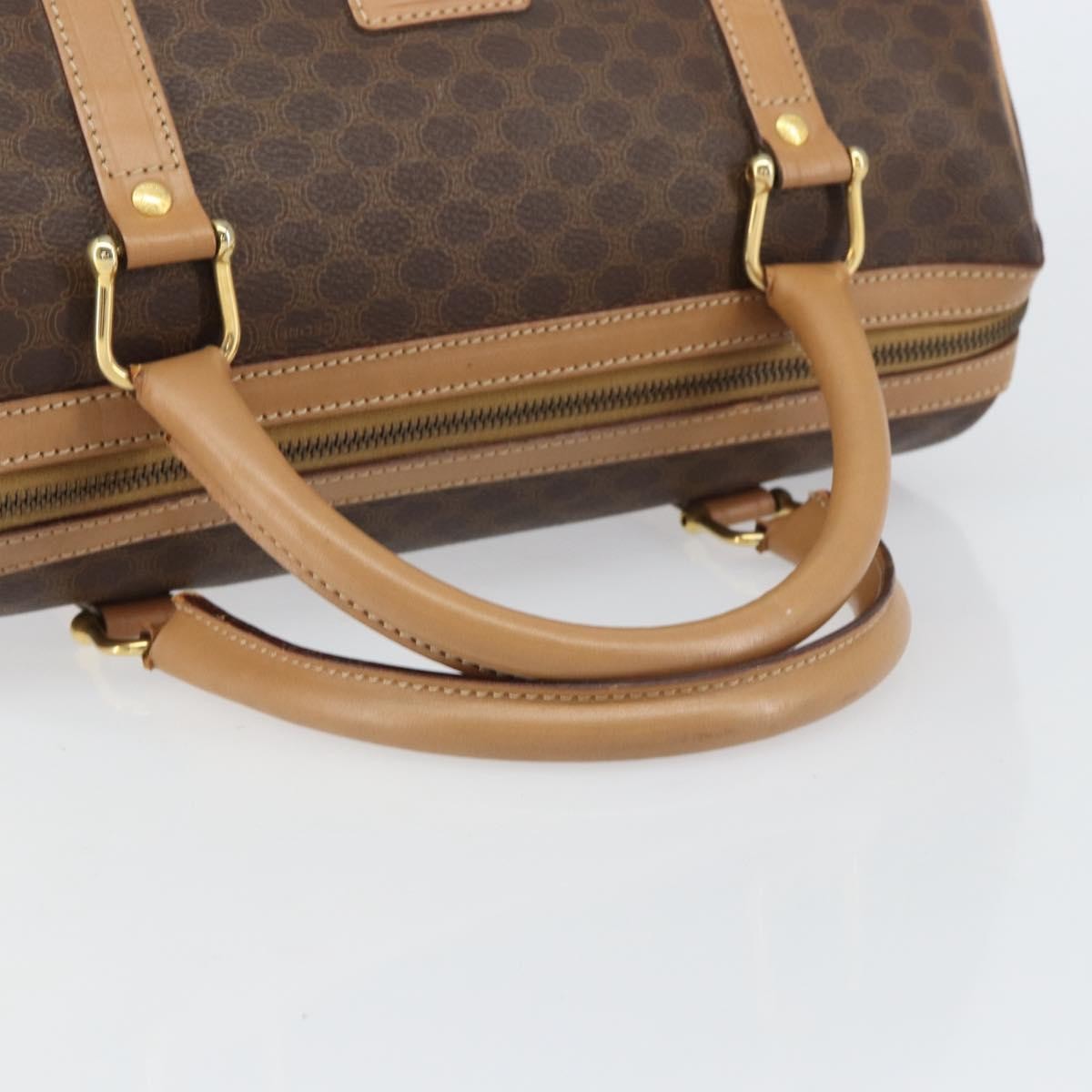 Celine Vintage Macadam Boston bag Canvas, BROWN, CANVAS, Travel bag