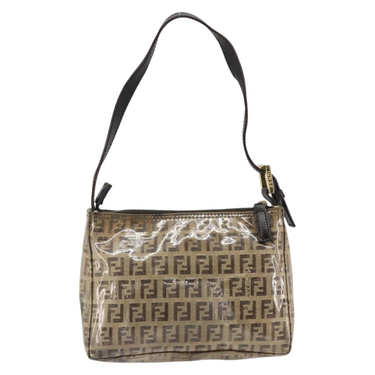 Fendi Vintage Shoulder Bag Zucca Canvas, BEIGE, PVC, Shoulder bag