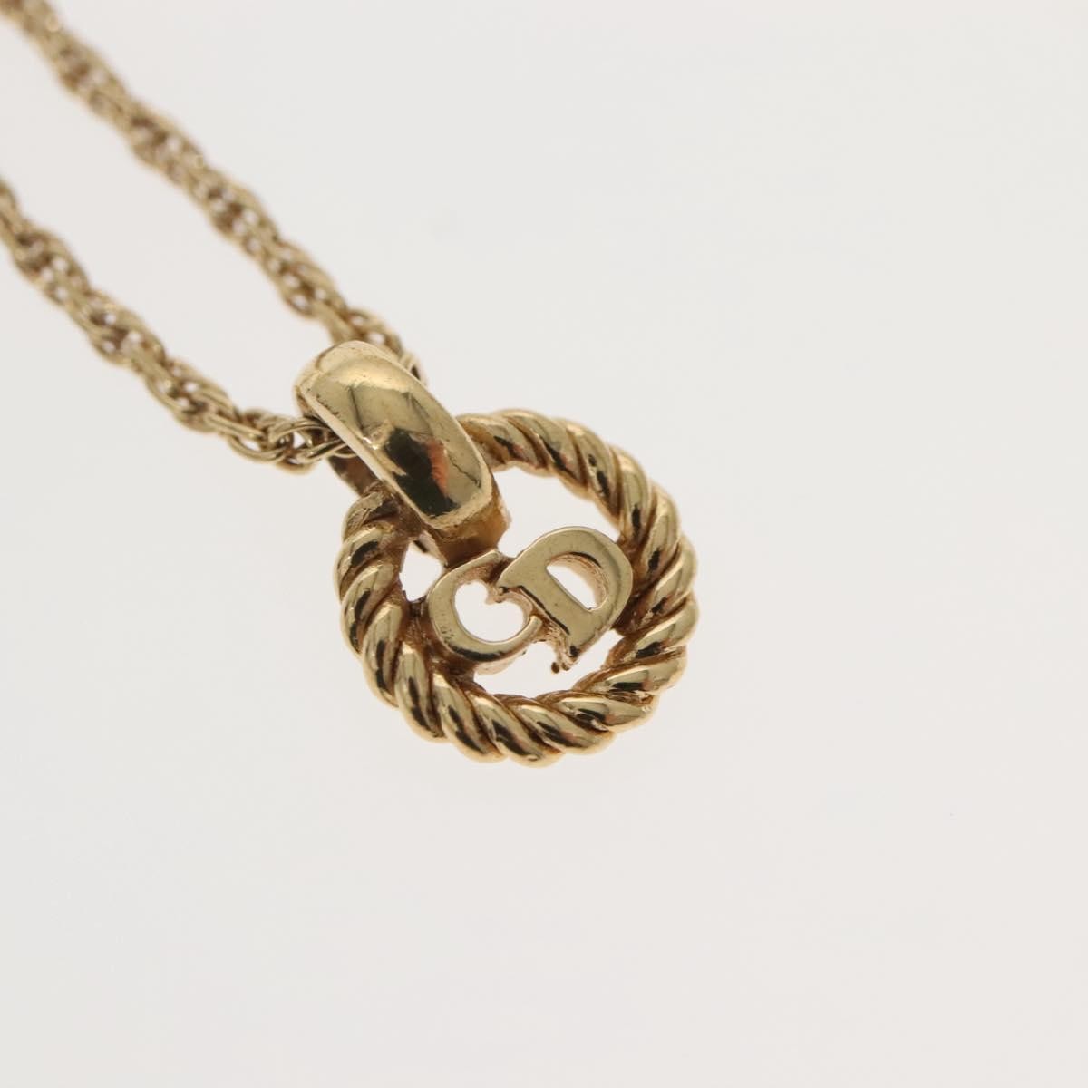 Christian Dior CD Round Pendant Necklace Metal, GOLD, METAL, Necklace