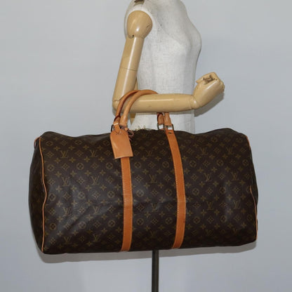 Louis Vuitton Keepall Bag Monogram Canvas, BROWN, CANVAS, Travel bag