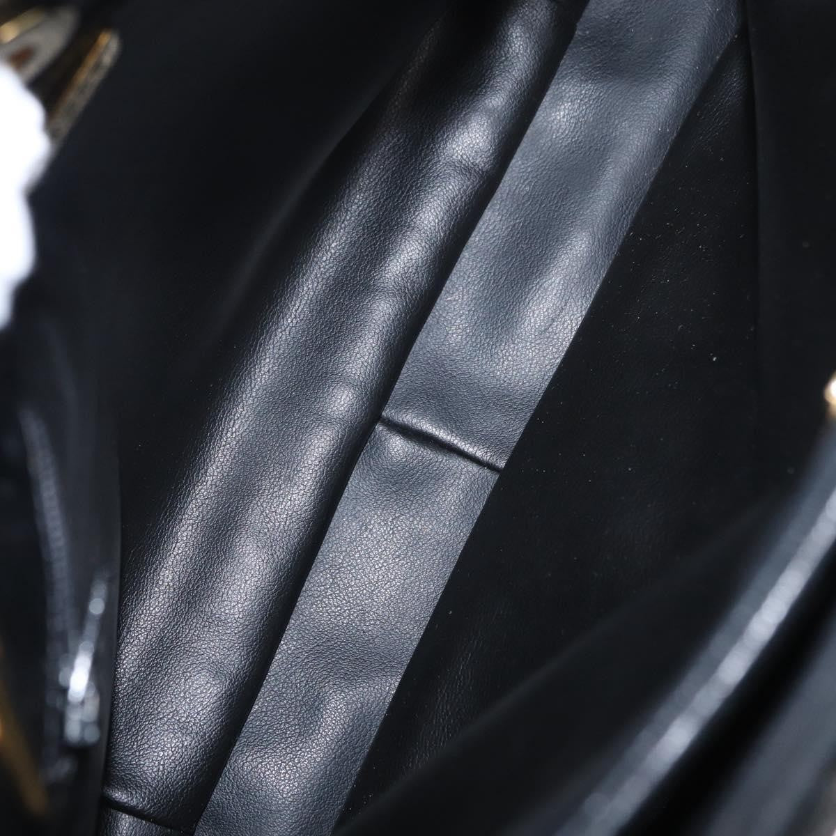 Bally Vintage Chain Shoulder Bag Quilted Leather, BLACK, LEATHER, Shoulder bag