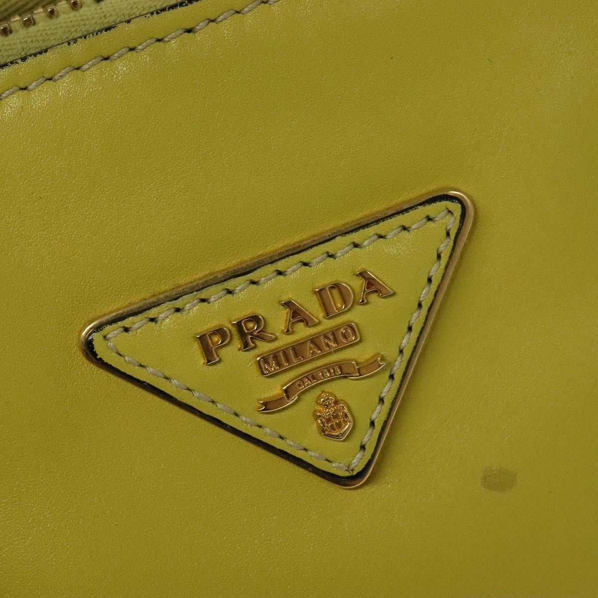Prada Concept Double Zip Tote Calfskin, YELLOW, LEATHER, Tote bag
