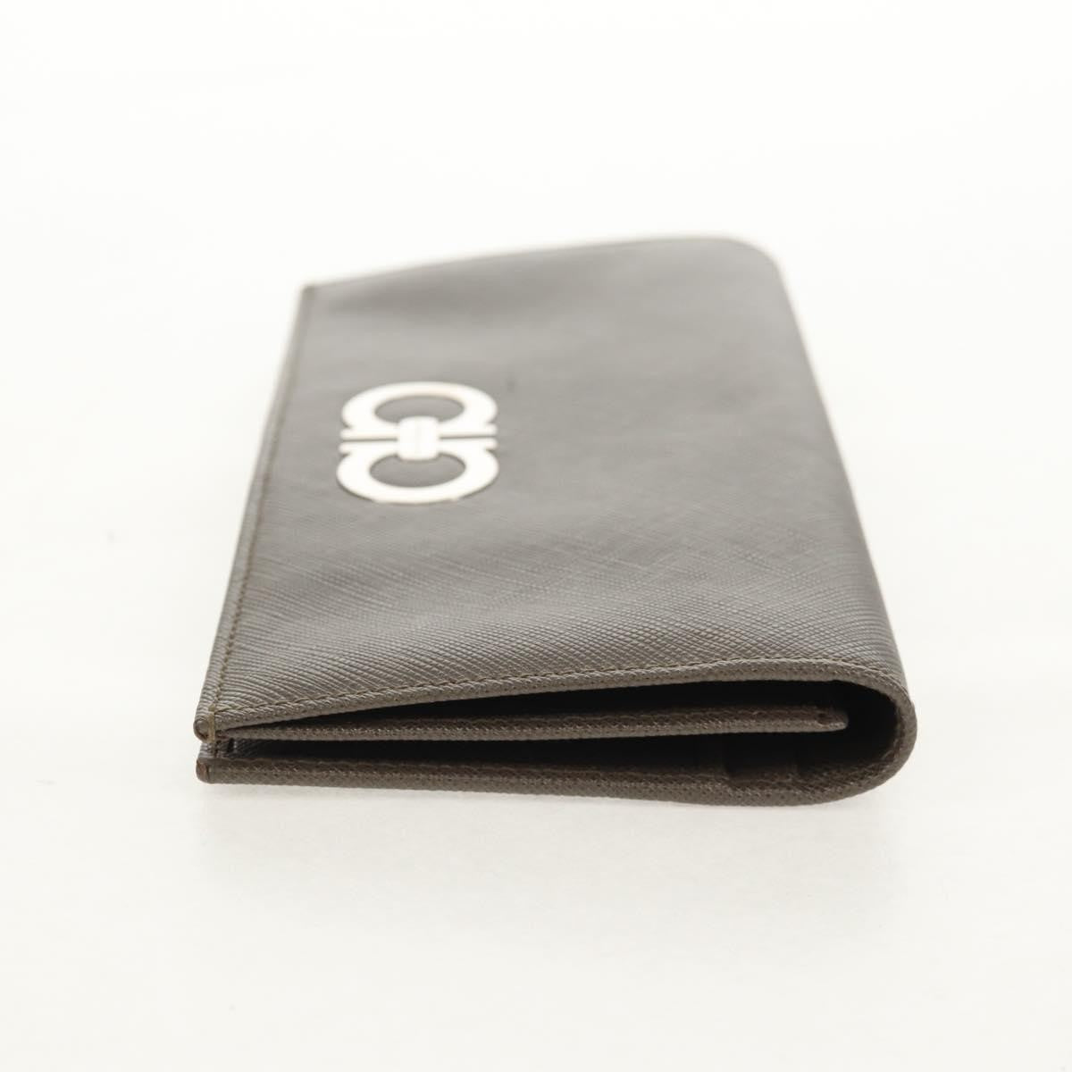 Salvatore Ferragamo Gancini Bifold Wallet Leather, GRAY, LEATHER, Wallets