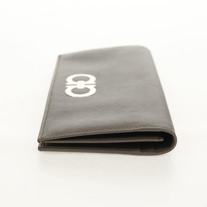 Salvatore Ferragamo Gancini Bifold Wallet Leather, GRAY, LEATHER, Wallets