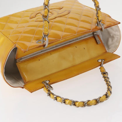 Chanel Vintage Petite Timeless Tote Quilted Patent, YELLOW, PATENT_LEATHER, Tote bag